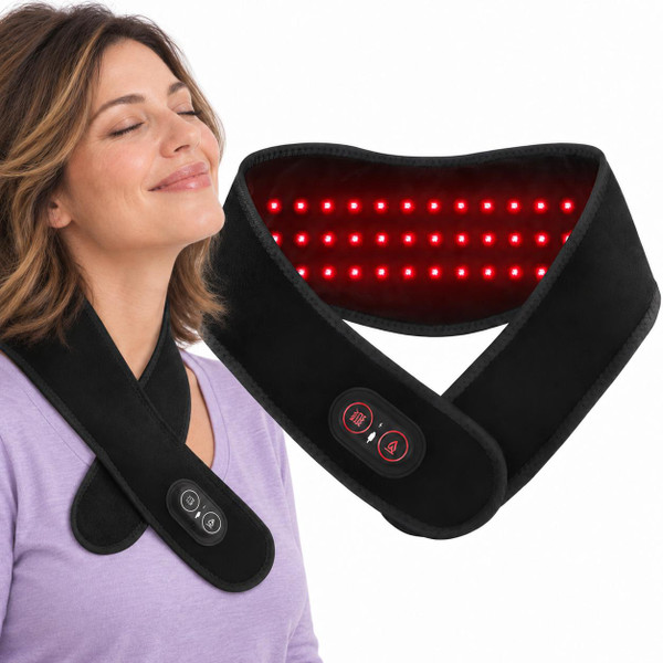 Masseur Cervical Chauffant – Massage Cou, Nuque et Lumière Rouge zaxx