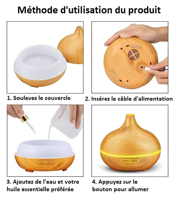 Diffuseur D'Arôme Et Humidificateur 150 mL zaxx