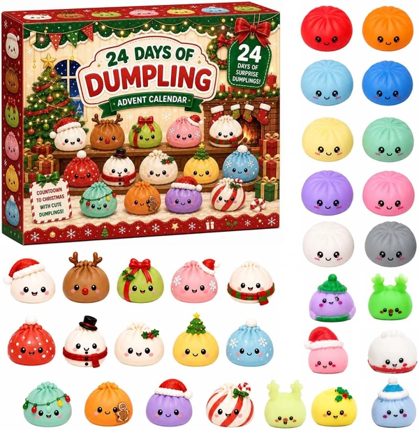 Calendrier de l'Avent Squishy Enfant - 24 Figurines de Dumpling Surprise zaxx