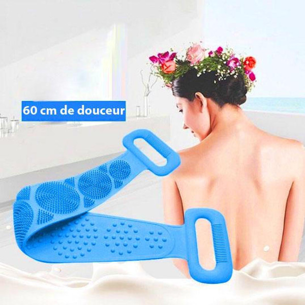 Longue Brosse de Bain Double Sens en Silicone zaxx