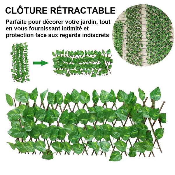 Cloture de Plante de Jardin Artificielle Retractable zaxx