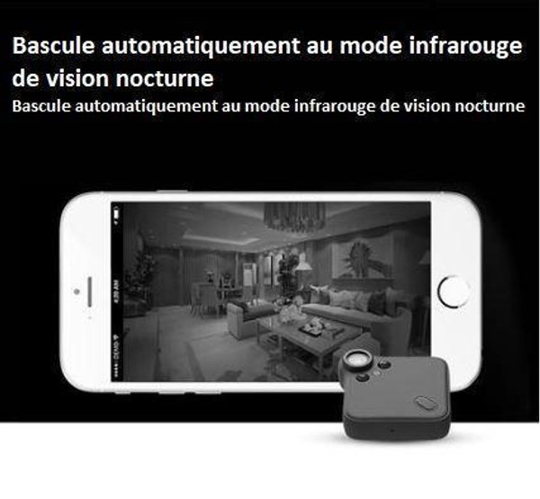 Sans Marque Mini Caméra de Surveillance IP sans Fil et à distance - Noir à  prix pas cher