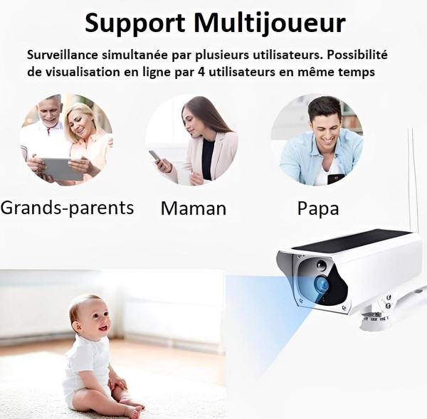 Caméra De Surveillance Sans Fil Solaire CameSafe™ zaxx