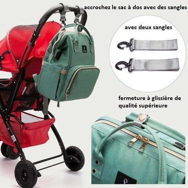 Sac Dos pour Enfant avec Chargeur USB Chauffe biberon