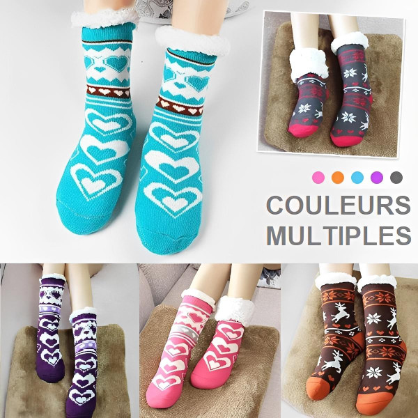 Chaussettes d'Intérieur En Laine Polaire Extra Chaude zaxx