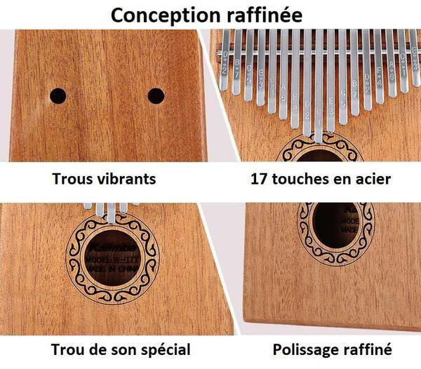 Vbh Kalimba 17 Touches Piano À Pouce Piano À Doigts Monoplaque En Acajou  Kalimba Pour Les Amateurs De Musique, Mode en ligne