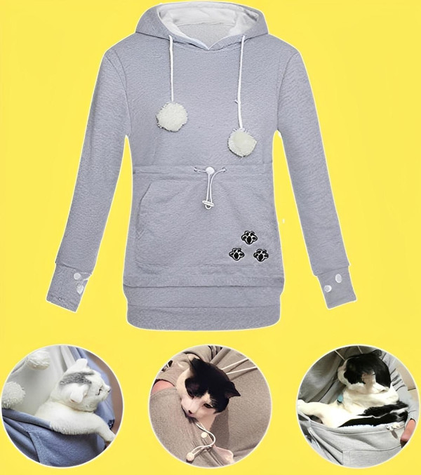 Sweat à capuche poche kangourou pour chien et chat zaxx