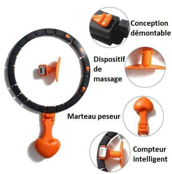 Cerceau Hula Hoop Pneu Adulte Comptage Intelligent Timing, Affichage des  Calories, Smart Hula Hoop avec Nœuds Réglables pour Perdre du Poids avec  Balle de Poids pour Perte de Poids et Fitness 