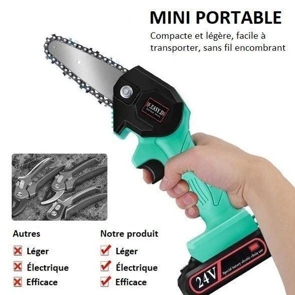 Mini scie à chaîne électrique rechargeable sans fil Scie à bois