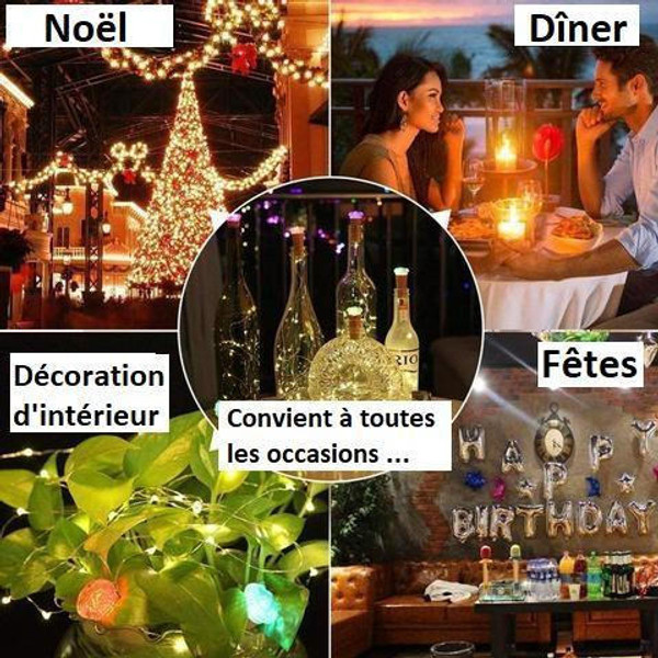 Guirlande lumineuses XCSOURCE 6pcs Guirlandes LED de Bar en Forme de Bouchon  pour Décor Verre Bouteille de Vin Lumières pour Festival Fête LD976