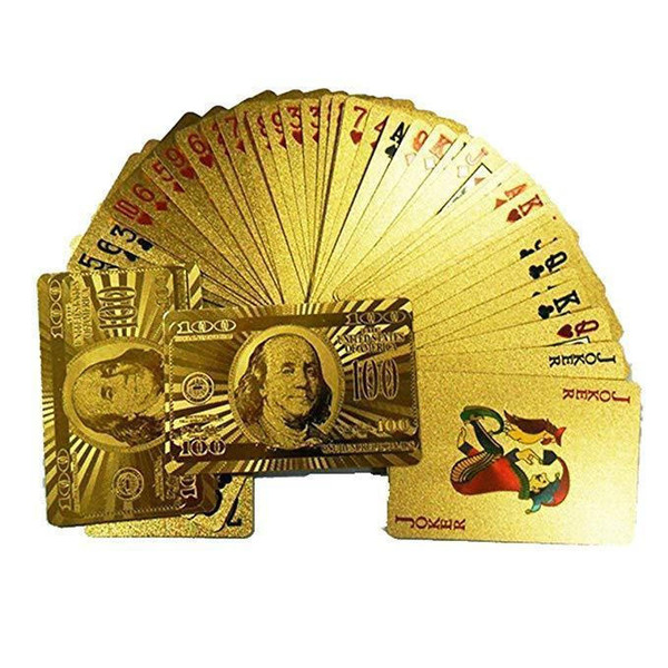 Cartes a Jouer Luxe en Feuille dOr 24K zaxx