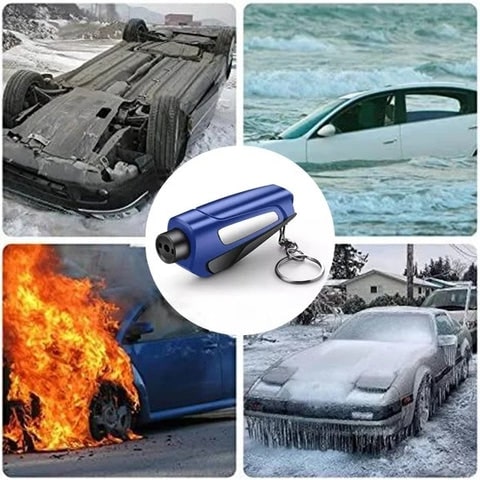 Marteau Brise-vitre Et Coupe-ceinture 2 En 1 - Accessoire De Sécurité Voiture, Acier Tungstène