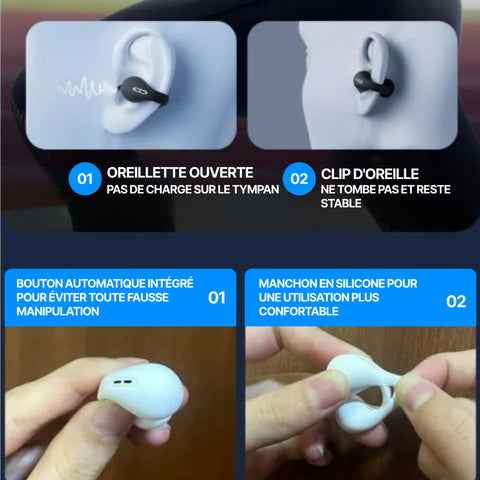 Écouteurs À Conduction Osseuse Bluetooth - HeadsTech™ – Coin Des Malins