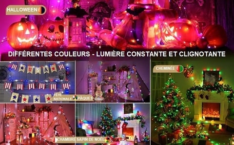 Guirlande lumineuse pour sapin Noël connectée Android et Apple h4m 400 LED  ambré IP44 24V Konstsmide