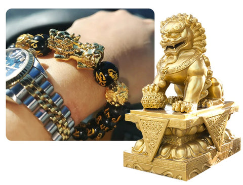 Bracelet feng shui marron en perles de bois et pièce chinoise porte –  Ethnikdeco