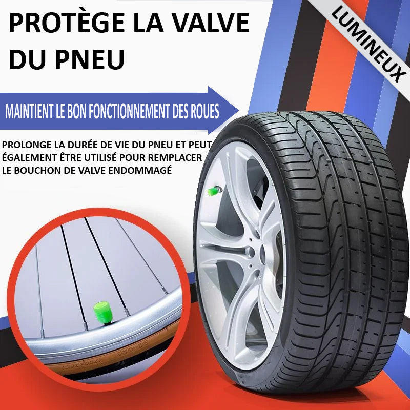 Acheter Bouchons de Valve lumineux pour pneus de voiture, 4 pièces,  anti-poussière, étanche, Fluorescent, couverture de tige de jante de pneu  de roue verte verte