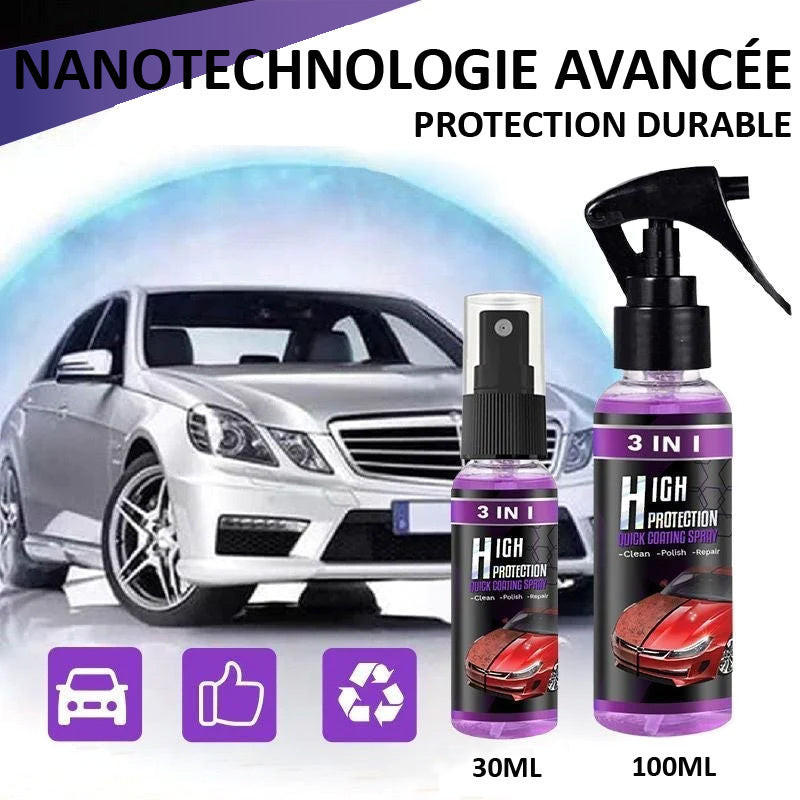 Spray Voiture Brillance Longue Durée 3-en-1 Haute Protection