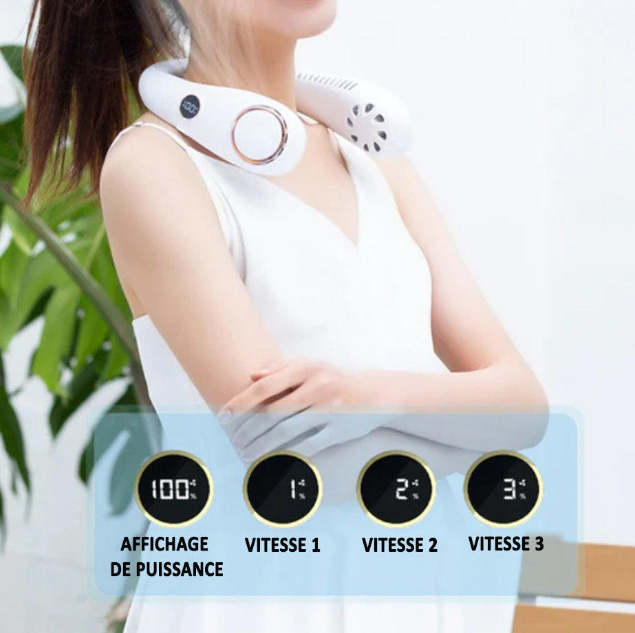 Achetez WT-F63 Ventilateur de Cou Léger USB Sans Feuilles Chargement de  Couchage de Refroidissement D'été - Blanc de Chine