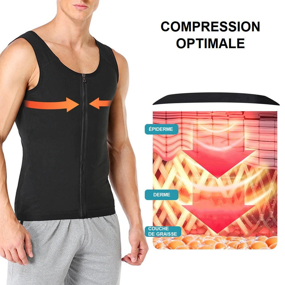 Gynécomastie Débardeur de compression Homme Body Shaper Vest pour