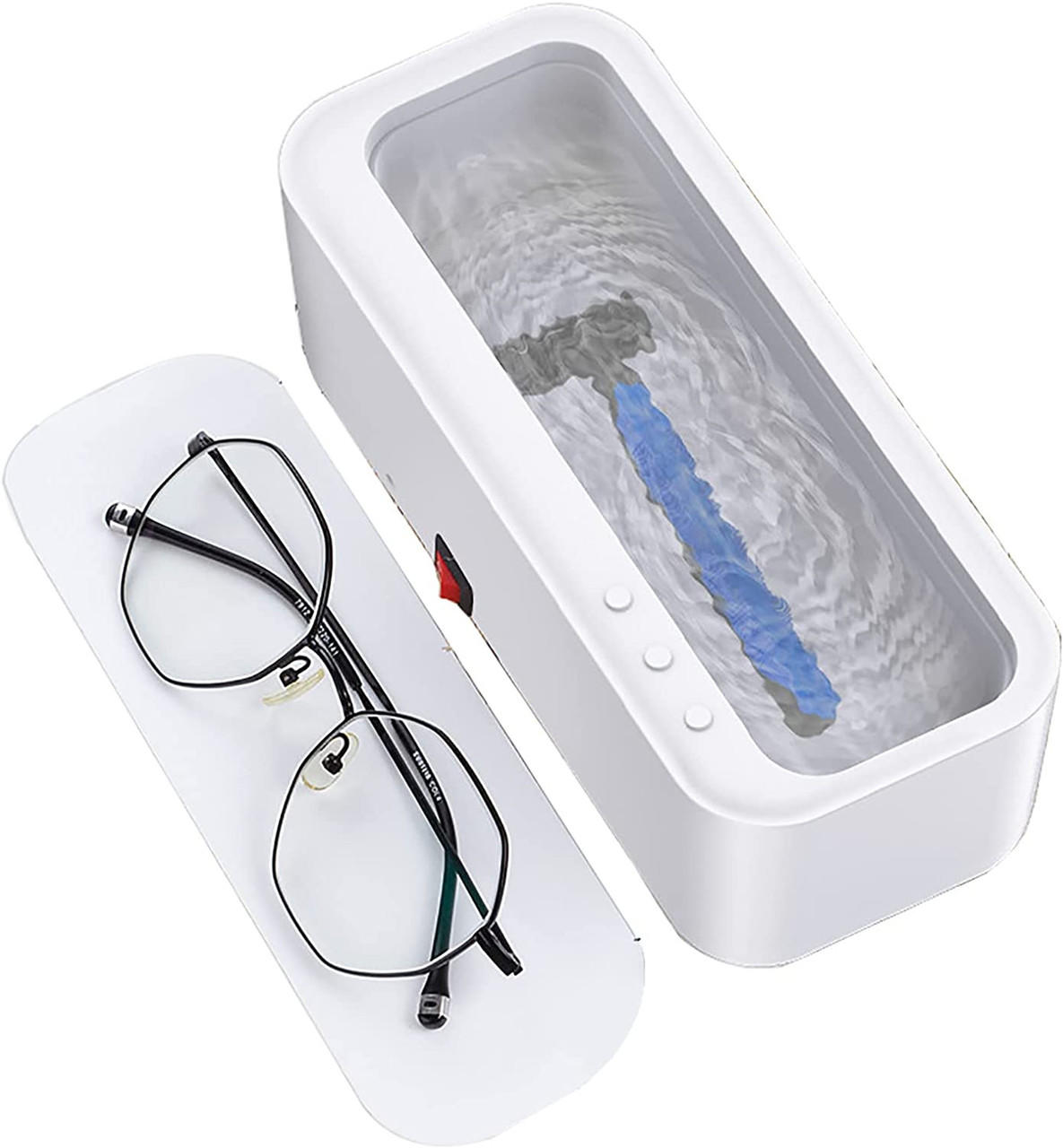 Boîte de nettoyage à ultrasons, nettoyeur de lunettes Boîte de nettoyage  universelle Petits objets Portable