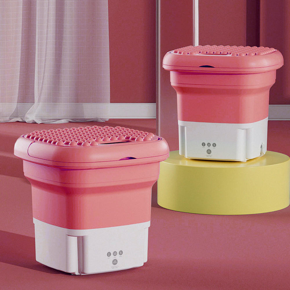 Machine à Laver Pliable Portable Avec Séchage - Pour Sous-vêtements, Chaussettes, Petits Vêtements - Idéale Voyages Et Petits Espaces (Kaki) - 6