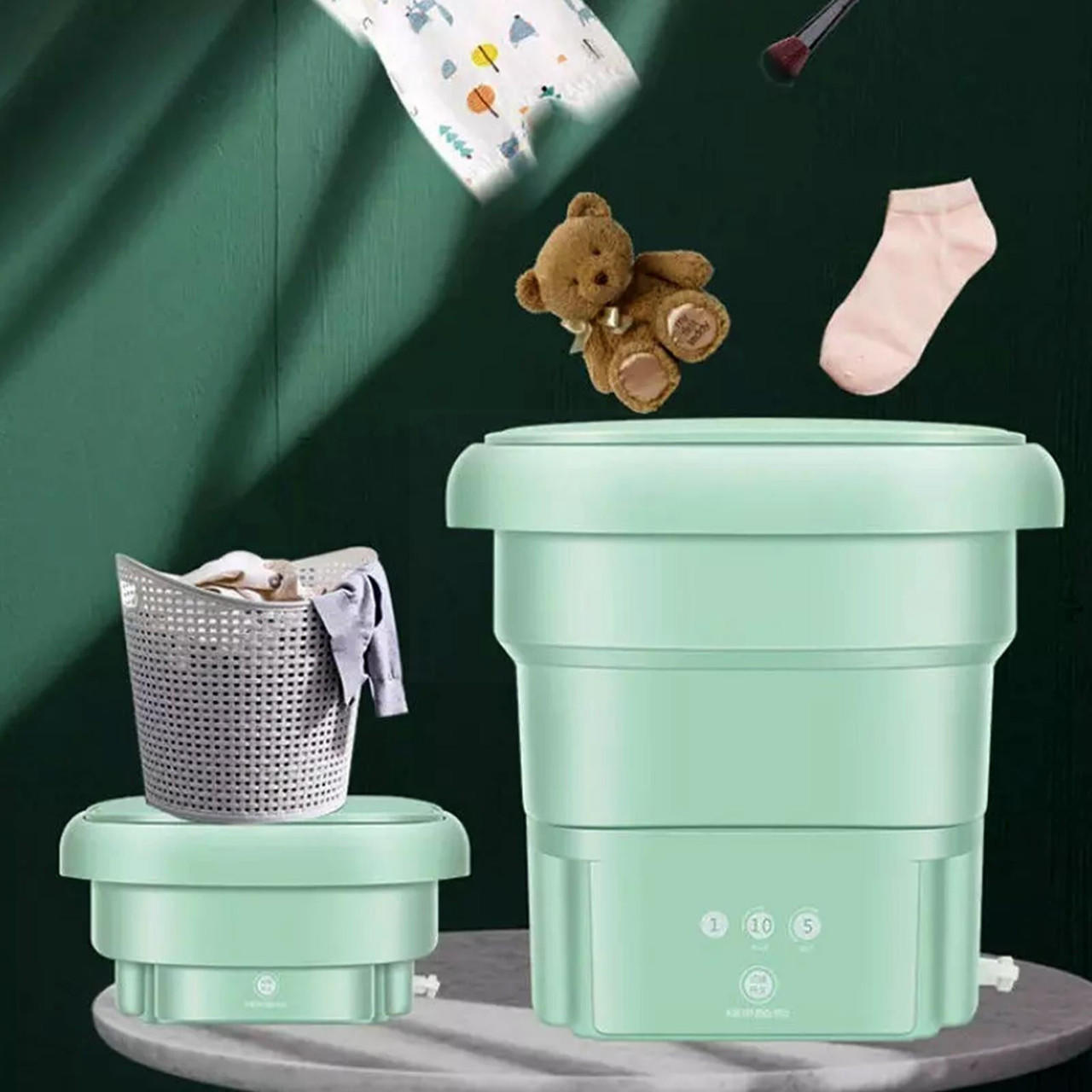 Mini lave-linge FstNiceTed Machine à laver pliable uwimotor Vert nouvelle  lingerie slip Cleaner petit mini chaussettes déshydratables