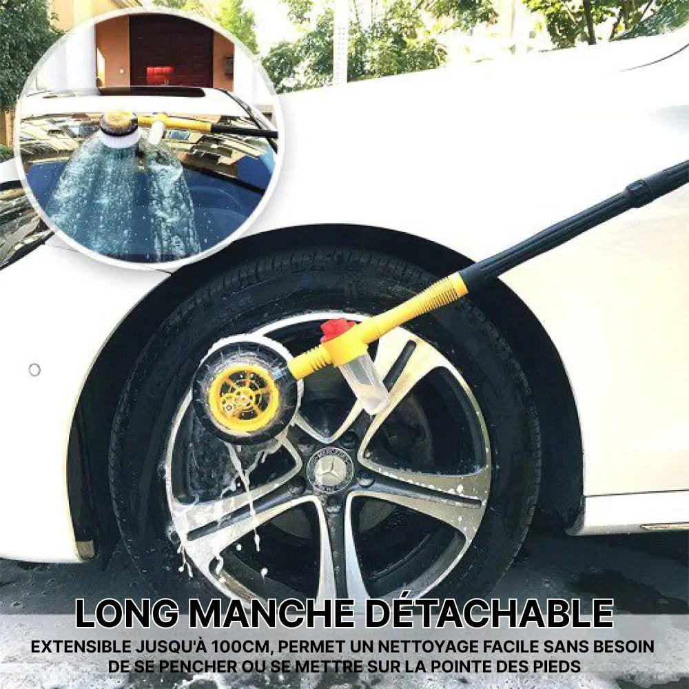 Brosse rotative spécial Carroserie avec adaptateur tuyau d'arrosage, Nettoyage voiture