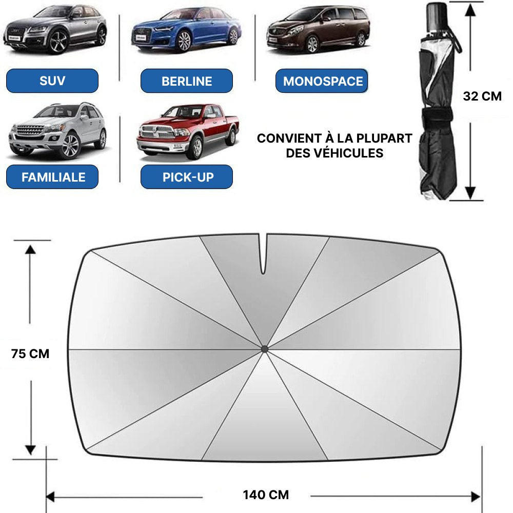  Ardentity Pare Brise Soleil, Grands Yeux Voiture Pare Brise ,  Pare-soleils Intérieur La Protection Avant Parfaite Contre Les Rayons UV et  la Chaleur dans Votre Voiture, 130 × 70 CM