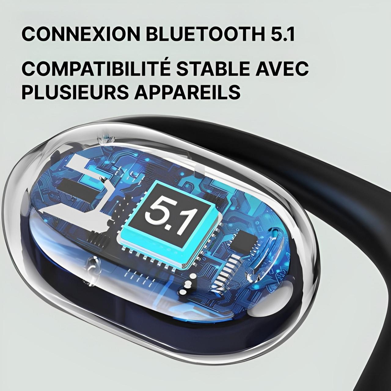 VGEBY Casque sans fil Écouteurs sans fil à Conduction osseuse, casque d VGEBY Casque sans fil Écouteurs sans fil à Conduction osseuse, casque d