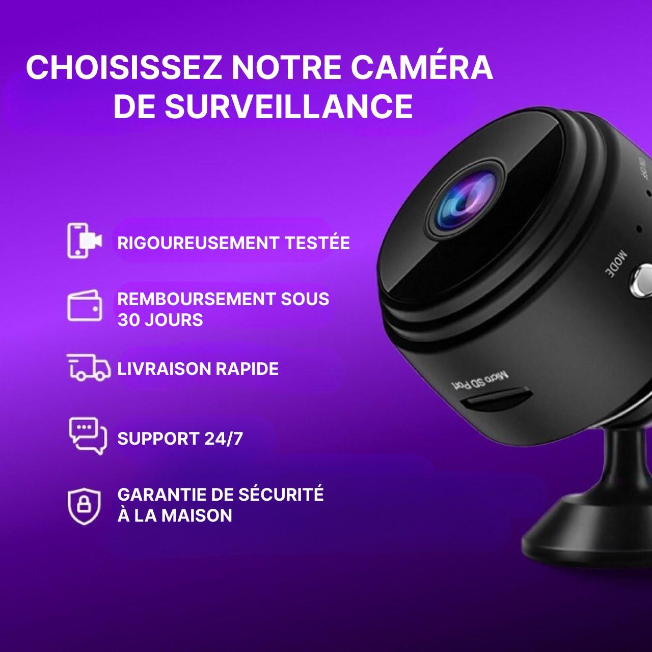 Mini Caméra Surveillance WiFi 1080P - Caméra Espion Grand Angle 170° Vision Nuit - Détection Mouvement - Pour Maison, Enfants, Animaux - 10