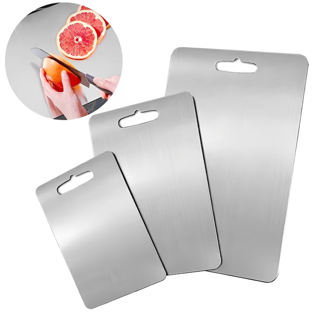 Planche à Découper Inox Avec Rebord 40x30 Cm - Acier Inoxydable Titane