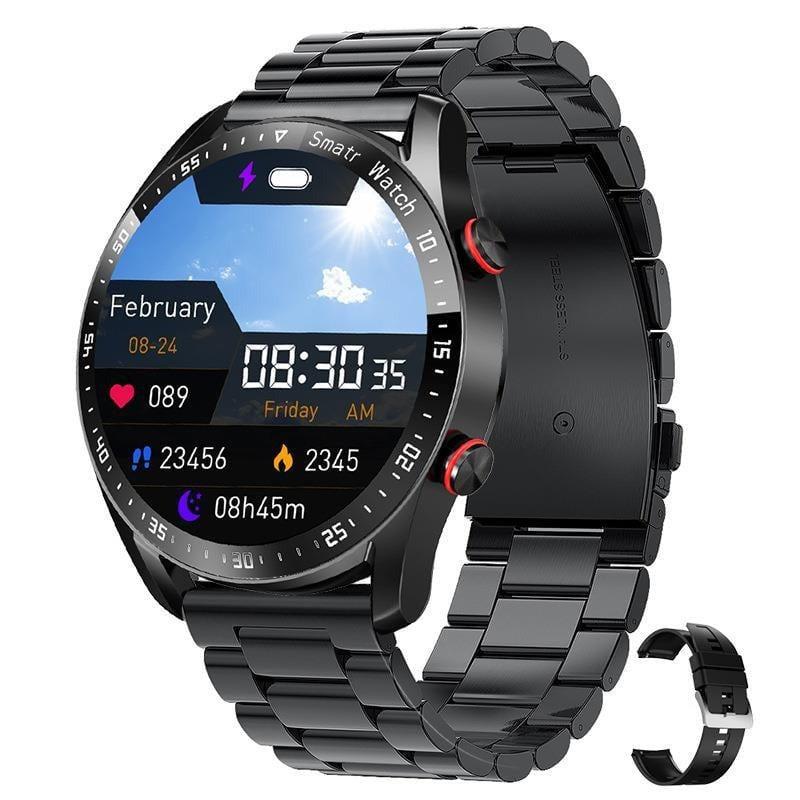 Montre Bracelet Multifonction Avec Alarme Vibrante - Compteur De Pas, Suivi Sommeil, IP65 - Charge USB (Noir) - 6