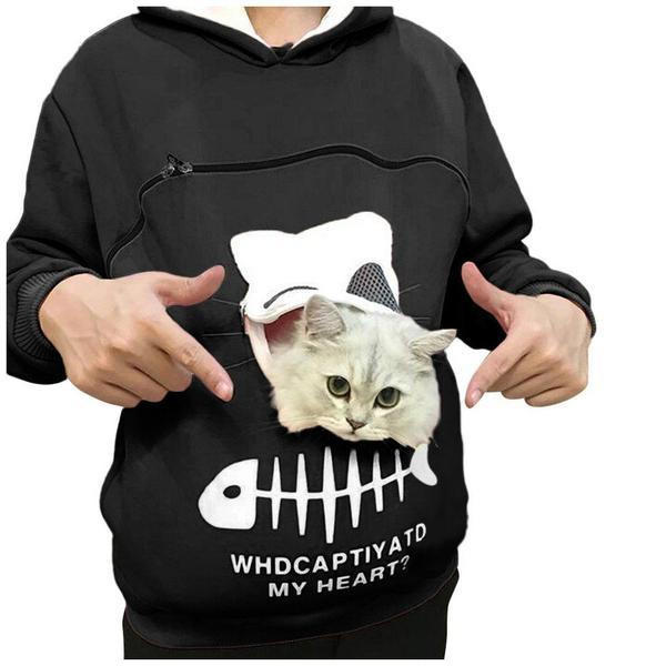 Pull Kangourou Chat  J'aime Vraiment Chat