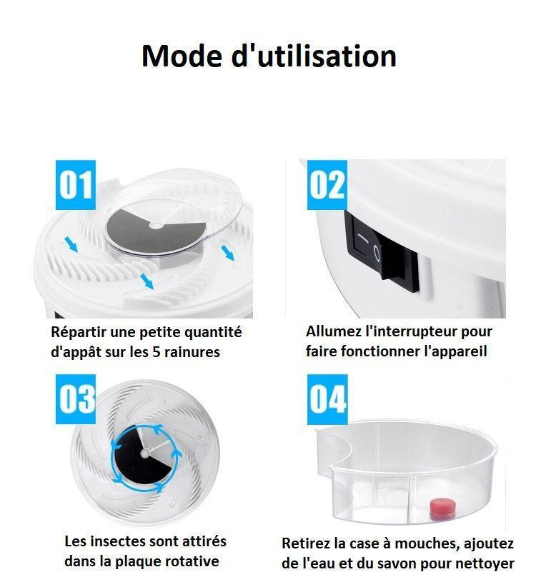 Usb Piège à mouches avec appât Jardin Moucherolle automatique Attraper  Mouche Insecte Pest Piège à mouches Cuisine Accueil Tueurs de mouches d' intérieur Répulsif de mouches