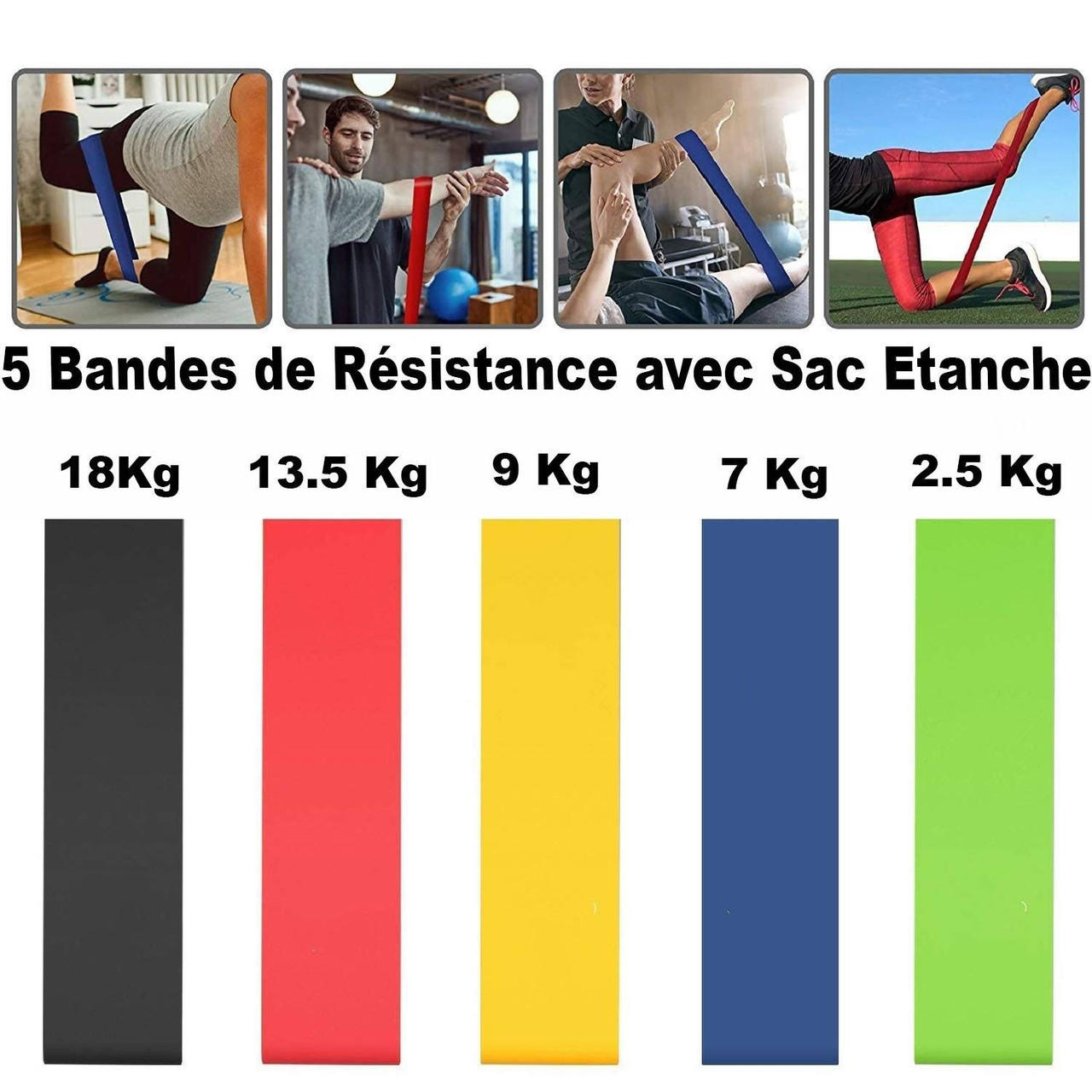 Kit de barre Pilates portable avec bande de résistance