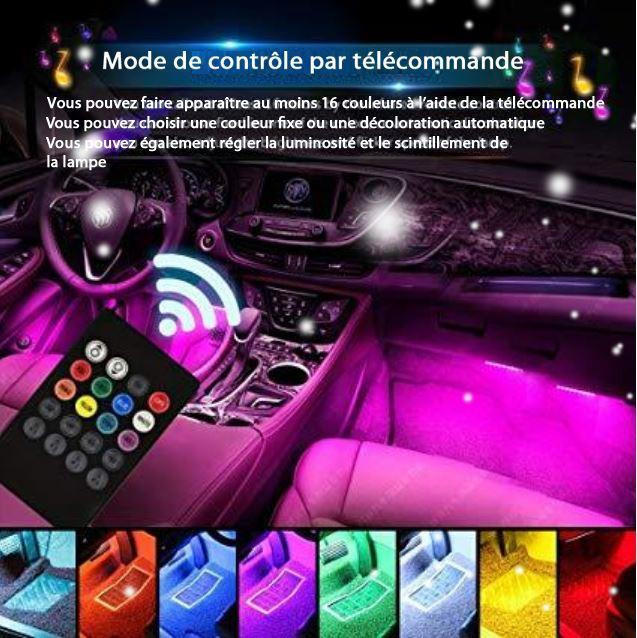 Éclairage intérieur de voiture à LED avec télécommande - Bandes de