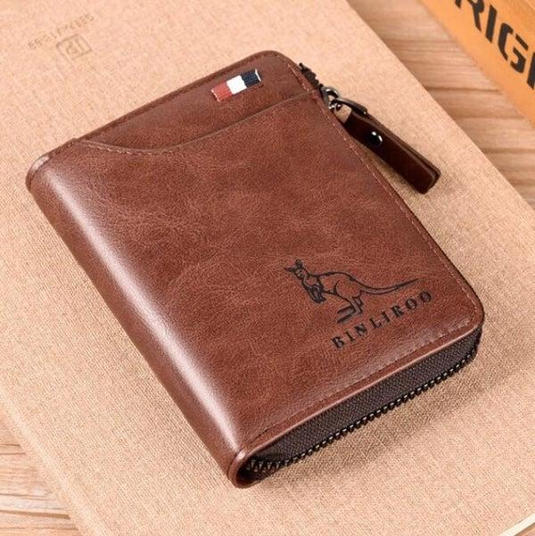 Portefeuille En Cuir Multifonctionnel en Cuir et Anti Vol Pour Carte - Marron