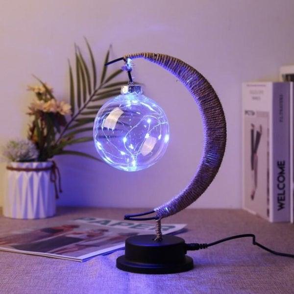Lampe Lune Féérique | Lampe de Chevet Led - Lueur bleue
