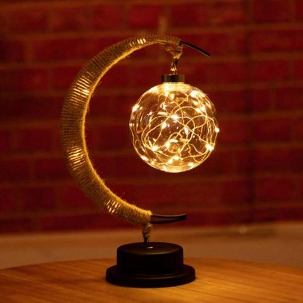 Lampe Lune Féérique | Lampe de Chevet Led - Lueur dorée
