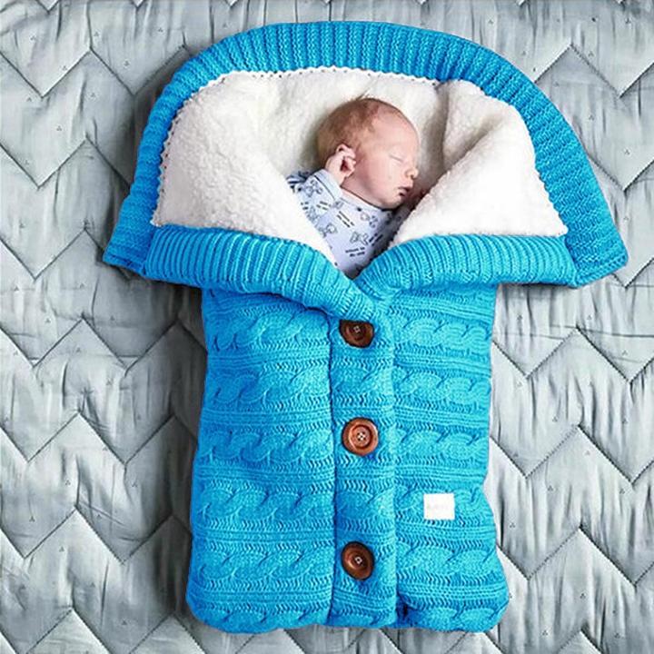 Couverture Pour Bébé - Plaid Polaire Doux et Chaud Pour l'Hiver - Bleu