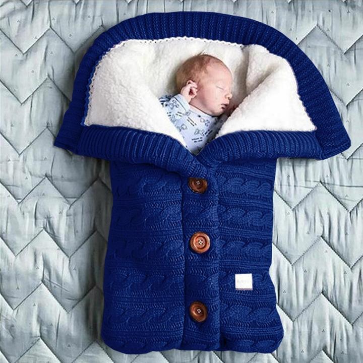 Couverture Pour Bébé - Plaid Polaire Doux et Chaud Pour l'Hiver - Bleu foncé