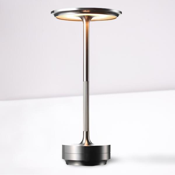 Lampe De Table Sans Fil | Design et Rechargeable Led | De Chevet - Argenté