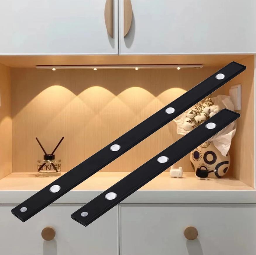 Lampe Détecteur De mouvement Intérieur | Lumière Led Sans Fil - Noir 30 cm