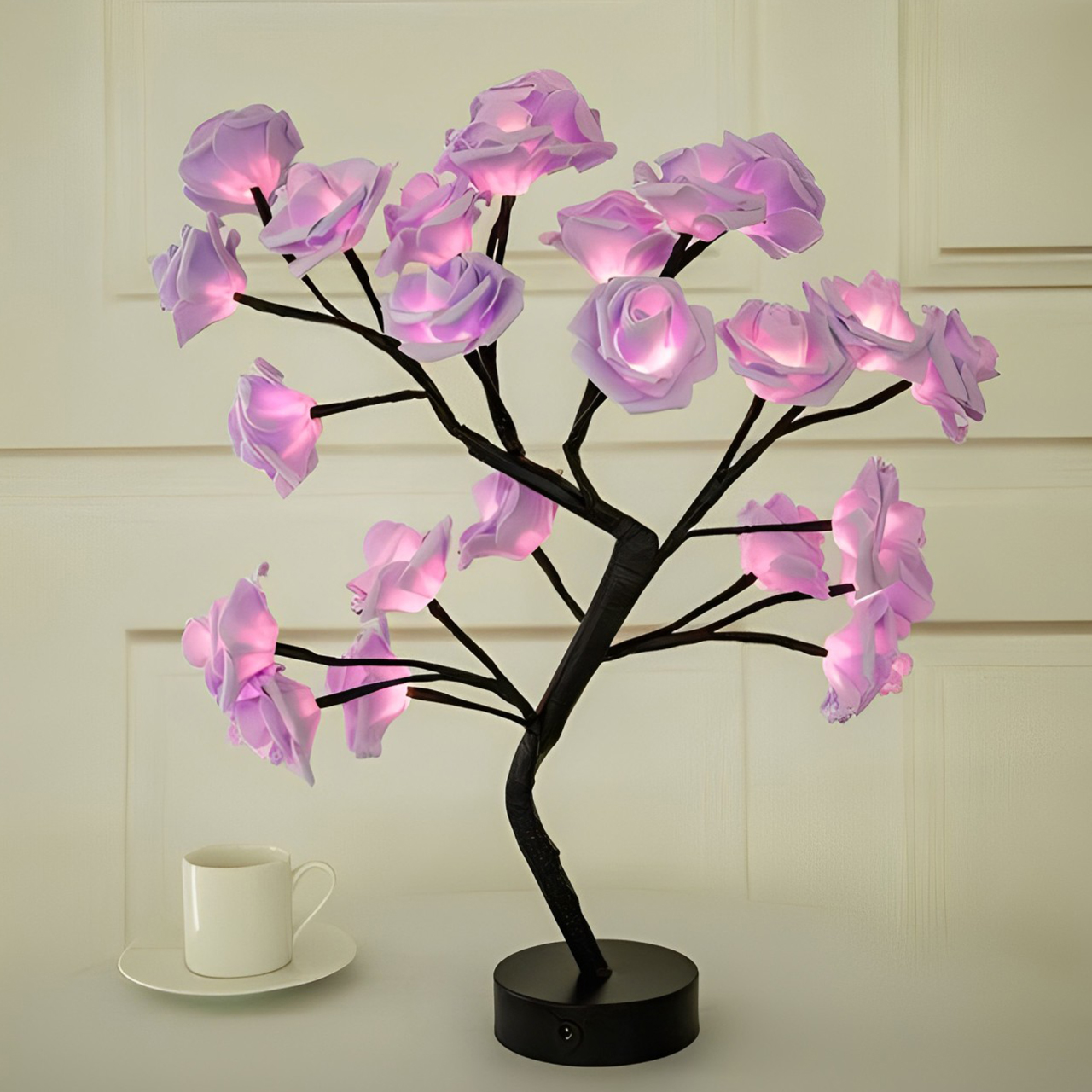 Lampe de chevet Fleurs De Rose | De Bureau - Design | De table - Rose