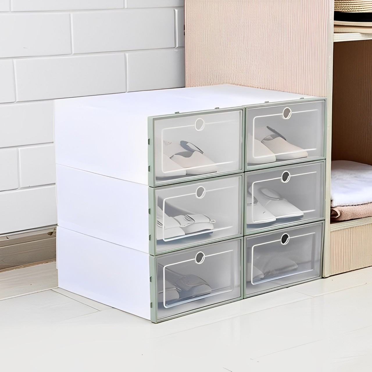 Boîtes De Rangement Pour Chaussures (lot de 3) - Vert L