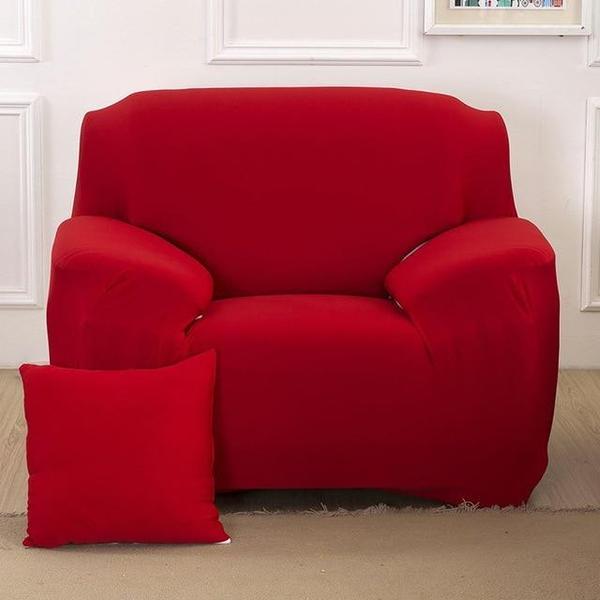 Housse Extensible Pour Canapé - Rouge 1 Place 90-140 cm