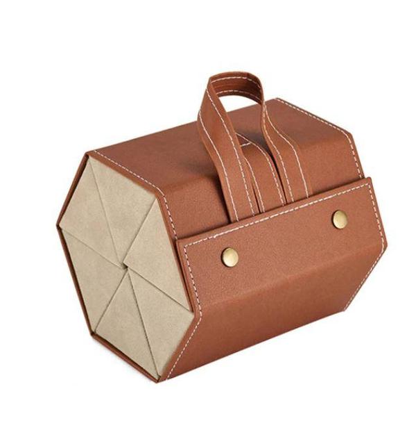 Boîte De Rangement Pour Lunettes - Marron - 6 poches