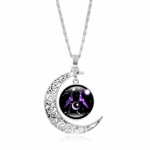 Collier croissant de lune - Gémeaux