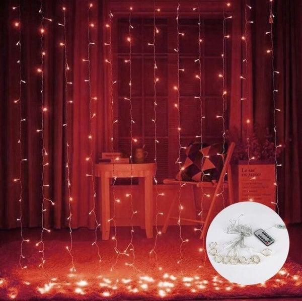 Guirlandes lumineuses Led | Déco Rideau - Chambre | Pas Cher - Rouge 3mx3m