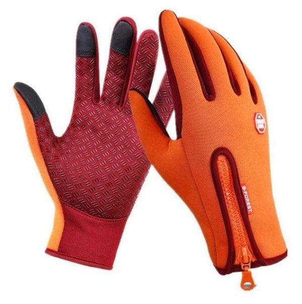 Gants Thermiques Chauffants Anti Froid | Vélo - Tactile | Femme Homme - Orange M